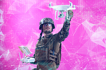 Image showing soldier drone technician glitch