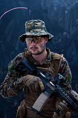 Image showing modern warfare soldier