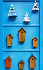 Image showing Birdhouses on the wall