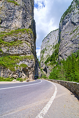 Image showing Curvy road through huge canyon