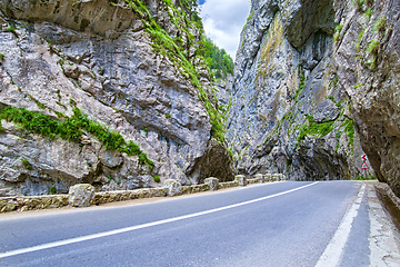 Image showing Road way between huge rocks