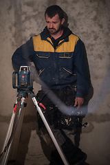 Image showing Laser equipment at a construction site