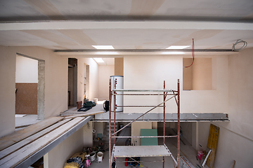 Image showing interior of construction site with scaffolding