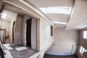 Image showing interior of construction site with white drywall