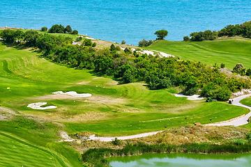 Image showing Golf Course on the Sea Shore