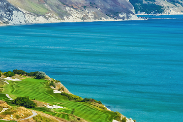 Image showing Golf Course on the Sea Shore