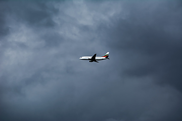 Image showing White Airplane in the Sky