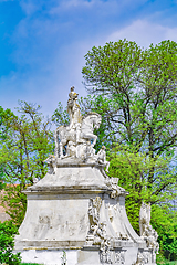 Image showing Sculptural Composition on the top of the Gates