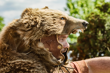 Image showing Roman legionnaire in bear pelt