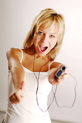 Image showing Listening to music