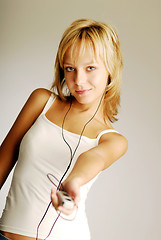 Image showing Listening to music