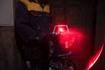 Image showing Laser equipment at a construction site