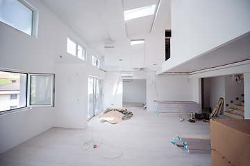 Image showing Interior of unfinished two level apartment