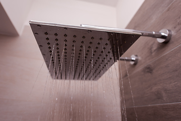 Image showing Modern elegant stainless steel shower