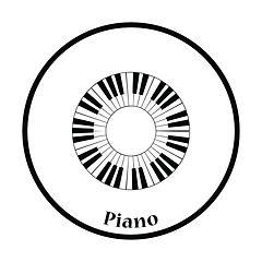 Image showing Piano circle keyboard icon