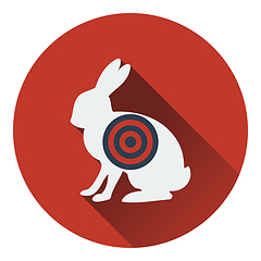 Image showing Icon of hare silhouette with target 