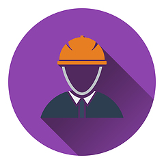 Image showing Icon of construction worker head in helmet