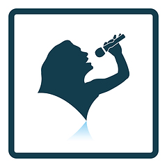 Image showing Karaoke womans silhouette icon