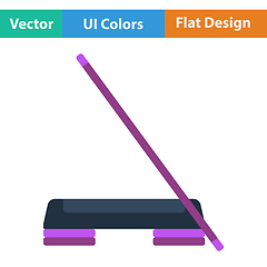 Image showing Flat design icon of Step board and stick 