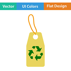 Image showing Tag with recycle sign icon