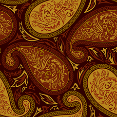 Image showing Oriental paisley seamless pattern