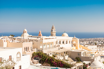 Image showing typical Santorini church in Greece in the Cyclades