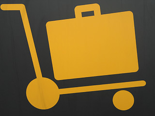 Image showing airport cart sign