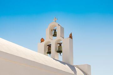 Image showing typical Santorini church in Greece in the Cyclades