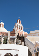 Image showing typical Santorini church in Greece in the Cyclades