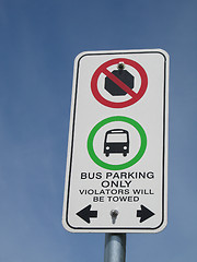 Image showing bus parking sign