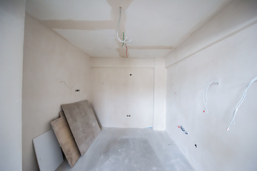 Image showing interior of construction site with white drywall