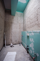 Image showing Construction site with concrete walls