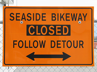 Image showing bikeway closed sign