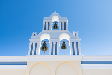 Image showing typical Santorini church in Greece in the Cyclades