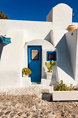 Image showing typical architecture of houses on the island of Santorini in Gre