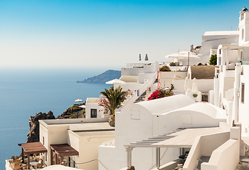 Image showing view of Santorini caldera in Greece from the coast