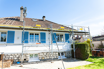 Image showing renovation of a brick tiled roof