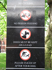 Image showing no dog, no feeding sign