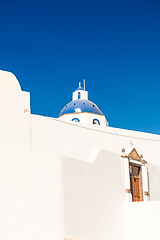 Image showing typical Santorini church in Greece in the Cyclades