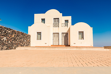 Image showing typical architecture of houses on the island of Santorini in Gre