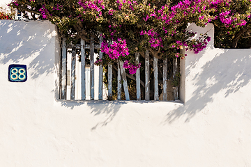 Image showing typical architecture of houses on the island of Santorini in Gre