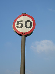 Image showing 50 speed limit sign