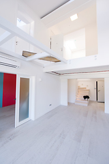 Image showing Interior of empty stylish modern open space two level apartment