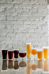 Image showing Glasses of different kinds of beer, time for oktoberfest