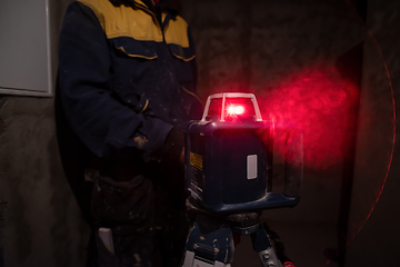 Image showing Laser equipment at a construction site