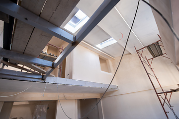 Image showing interior of construction site with scaffolding