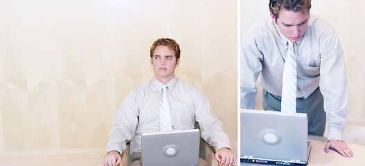 Image showing Businessman with laptop