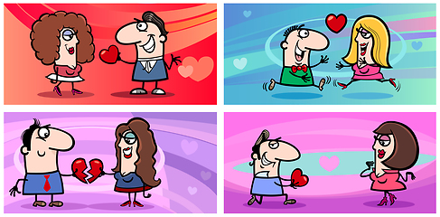 Image showing valentines cartoon greeting cards