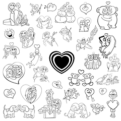 Image showing cartoon valentines collection