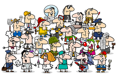 Image showing professional people group cartoon